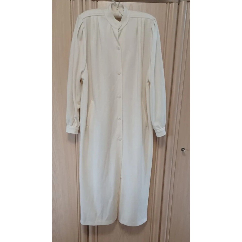 Dynasty Era Vintage SYBIL Of California sz Large  12-14 Coatdress Duster. Cream
